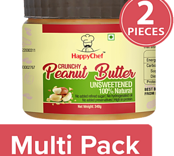 Peanut Butter – Crunchy, 100% Natural, Unsweetened (No added Sugar)
