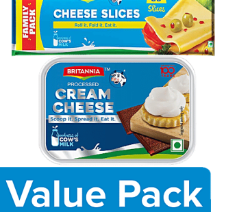 Cheese Slices – Made From Cow Milk 663 g + Cheese Spread – Cream Cheese 100 g