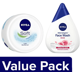 Nivea Cleanse & Moisturize, Super Saver Pack, Vitamin E & Rose