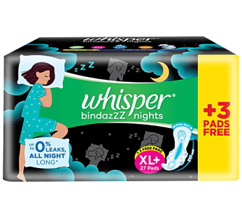 Bindazzz Nights Sanitary Pads – XL, Longer & Wider Back, Stops Leakage