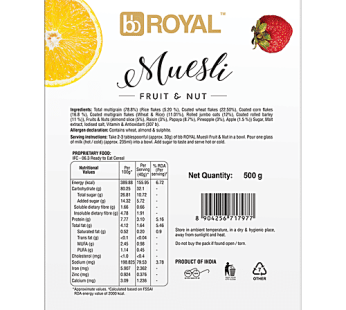 Muesli Breakfast Cereal – With Multigrain & 21% Fruit & Nut