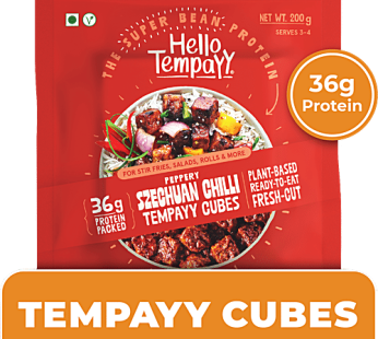 Peppery Szechuan Chilli Soyabean Tempeh Cubes – Vegan, Rich In Protein, Iron, Vit B12, Non-GMO