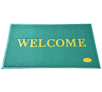 Door Mat – Green, Welcome, For Home Entrance, Living & Kids Room, 24 x 16 Inches